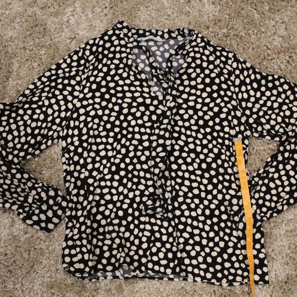 Black & Cream Reserved Long Sleeve Top - Sz M - Picture 5 of 5